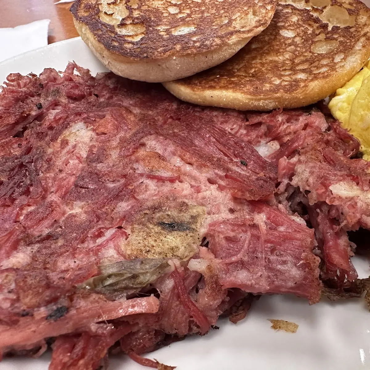 Fresh Corned Beef Hash with Scrambled Eggs