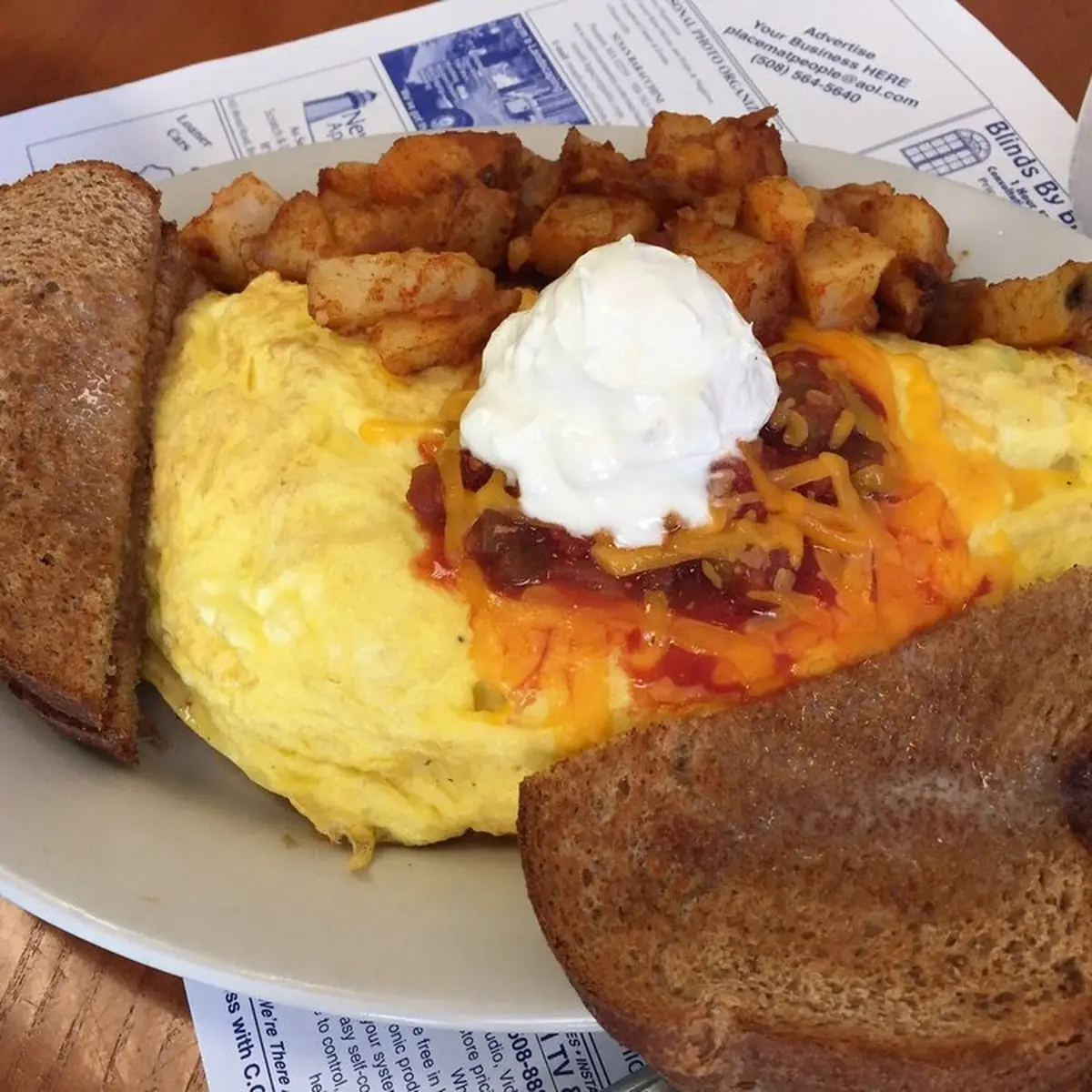 Hash and Cheese Omelette