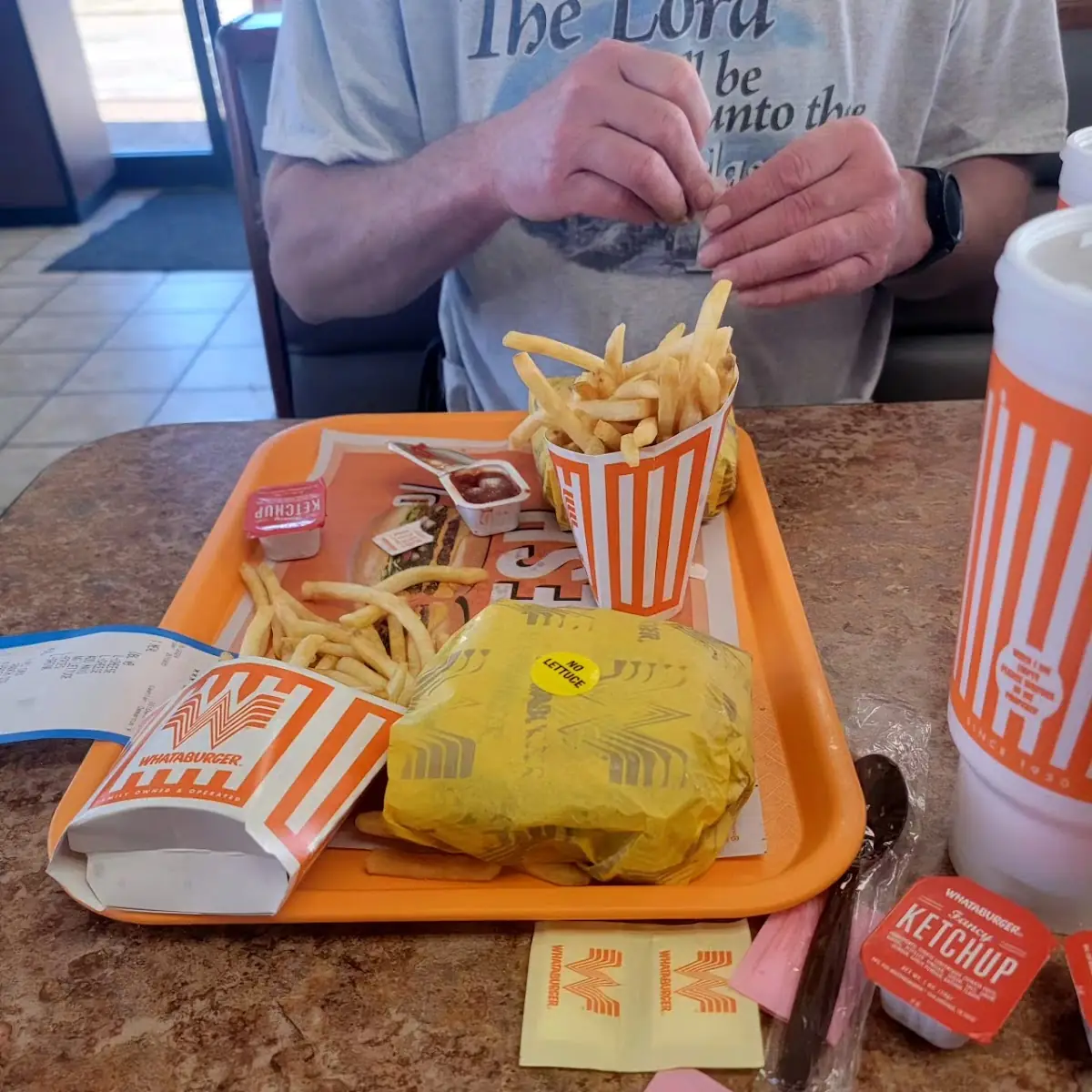 Double Cheeseburger and Fries