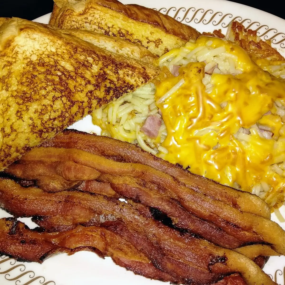 Double Hashbrown Double Covered and Chunked Bacon Texas Toast