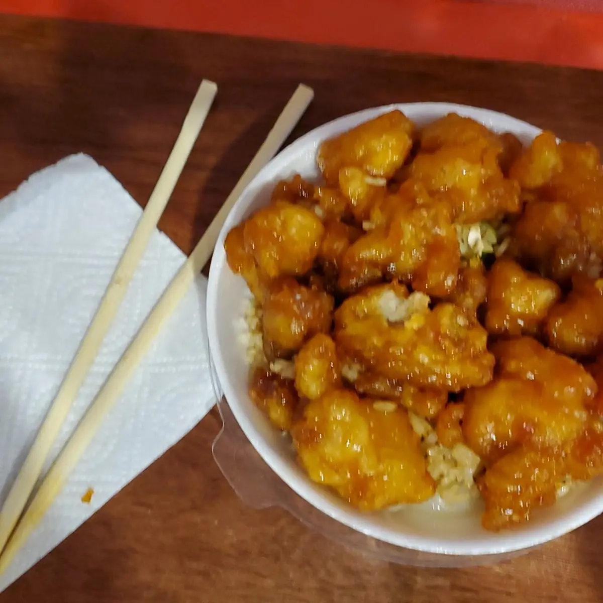 Orange Chicken Fried Rice Noodles