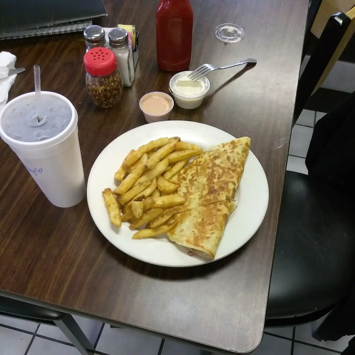 Steak Quesadilla with Fries