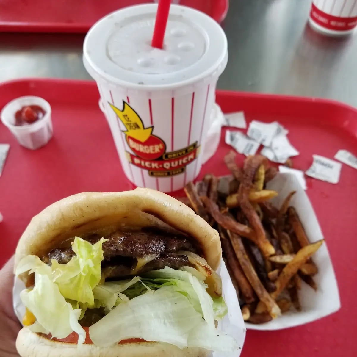 Double Cheese Burger and Fries