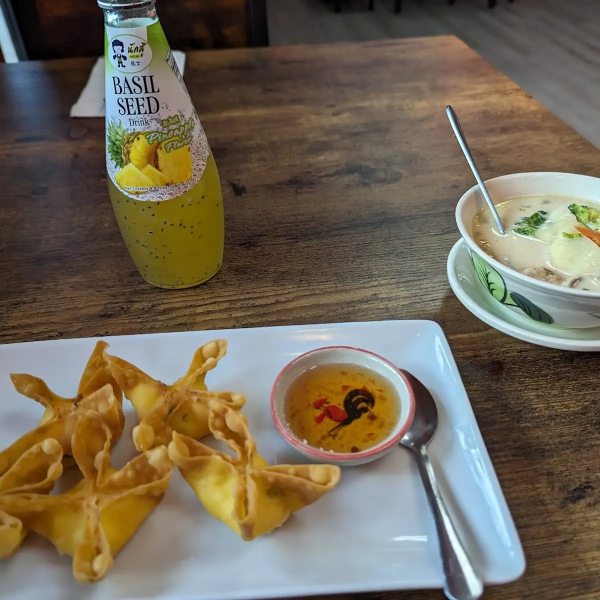 Crab Rangoon and Tom Kha Soup