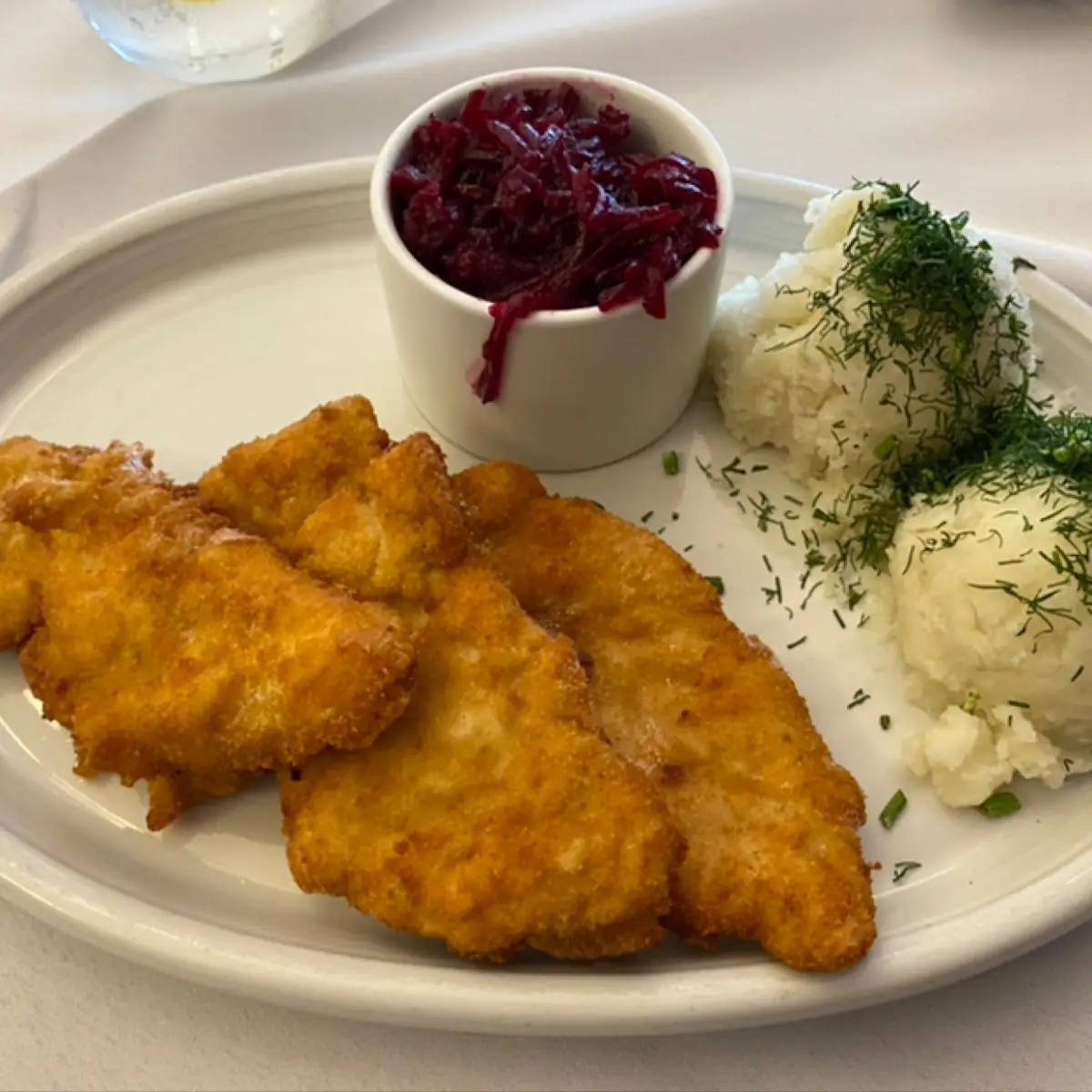Cutlets Mashed Potatoes and Shredded Beets