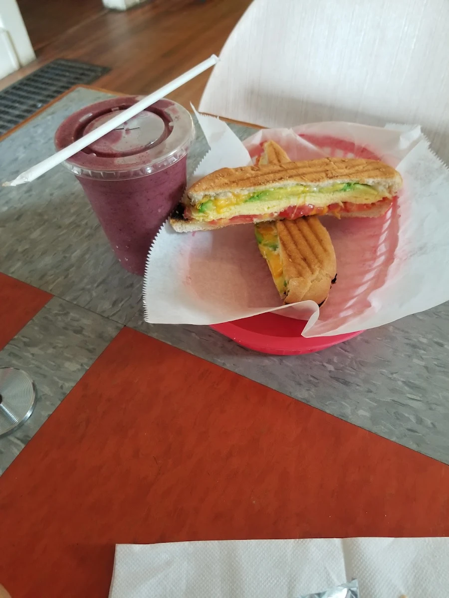Breakfast Panini and Monkey Uncle Smoothie