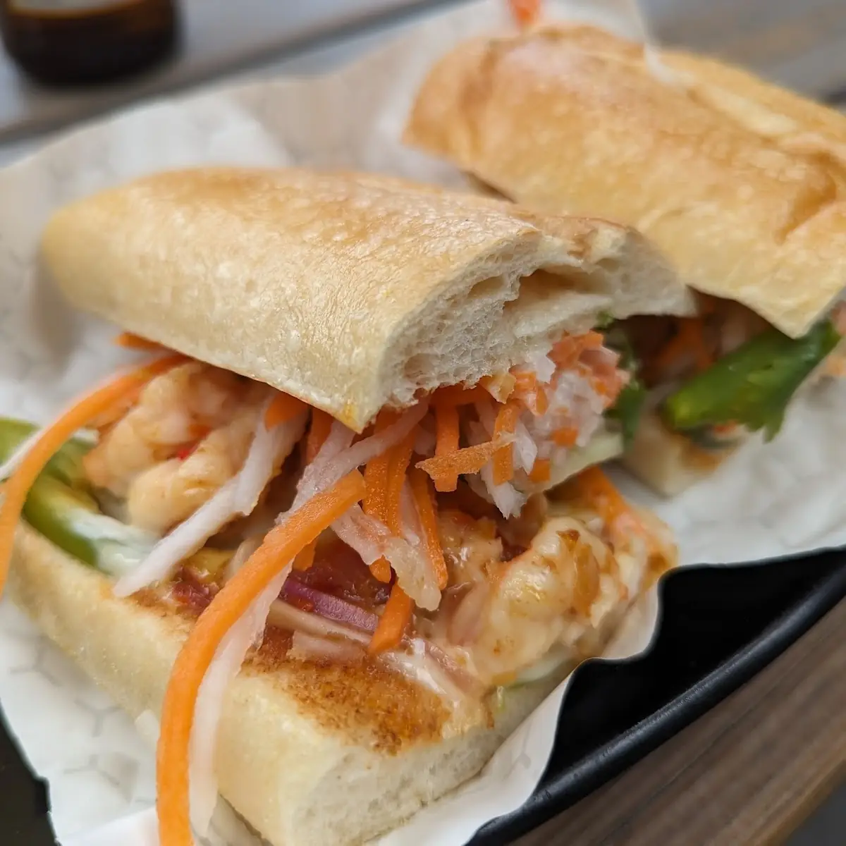 Caramelized Tiger Shrimp Bahn MI