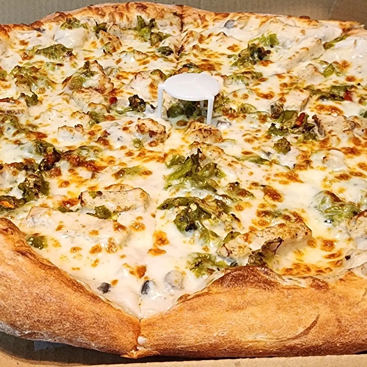 Green Chili Chicken Enchilada Pizza