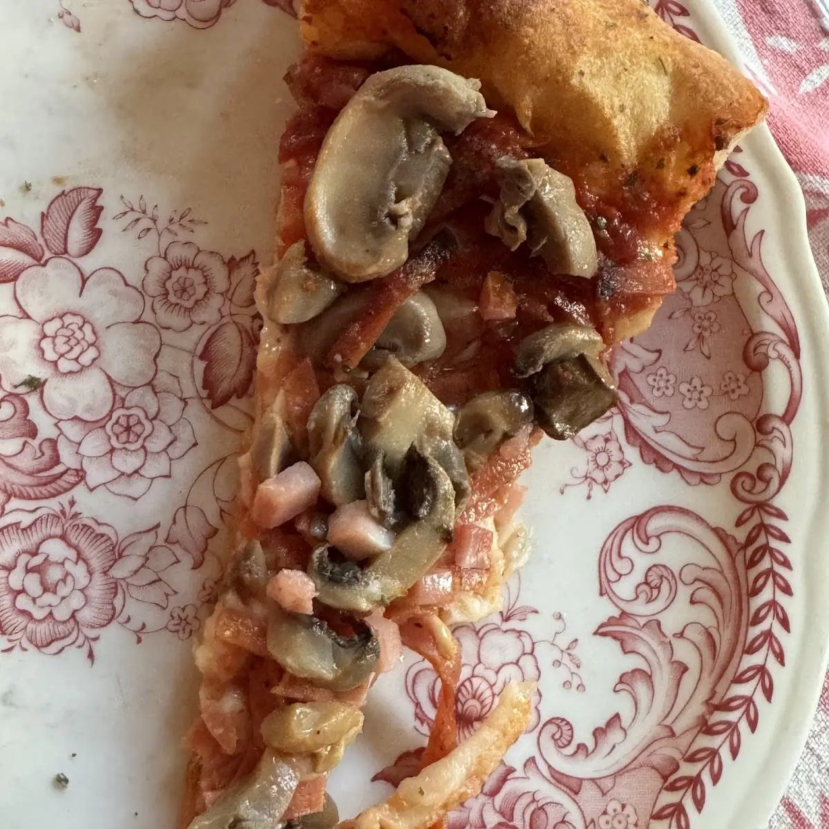 A Slice of Ham Pepperoni and Mushroom Pie
