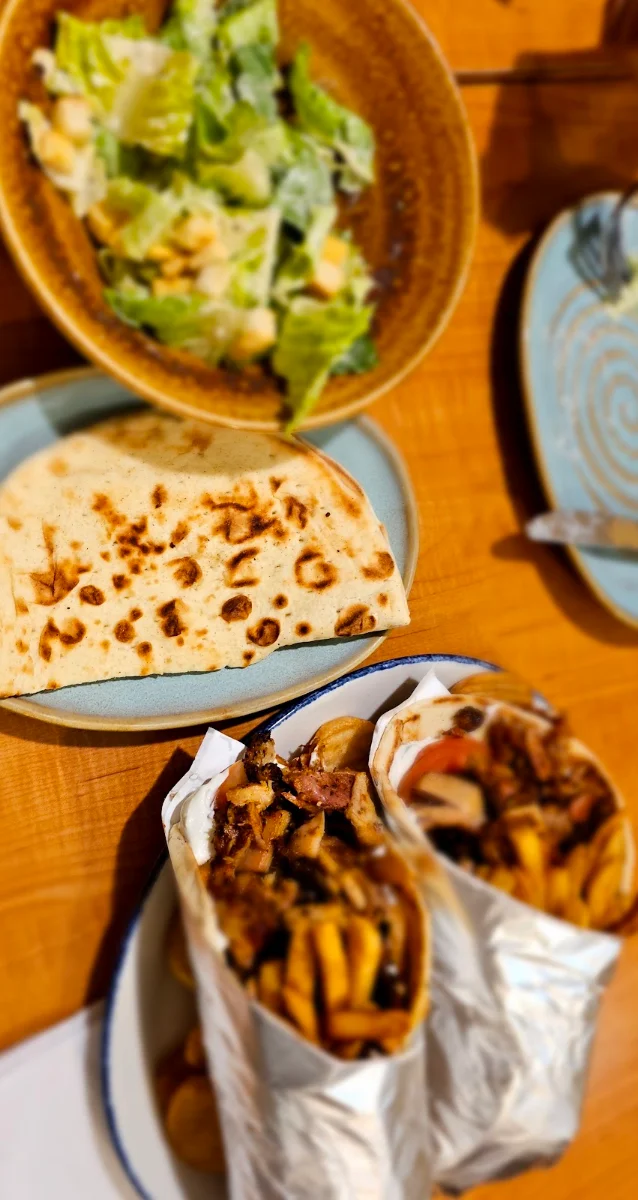 Chicken Souvlaki Dinner, Messini Authentic Gyros