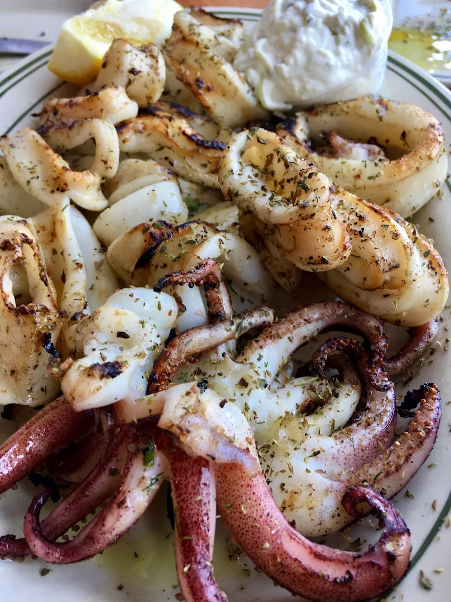 Grilled Calamari, Messini Authentic Gyros