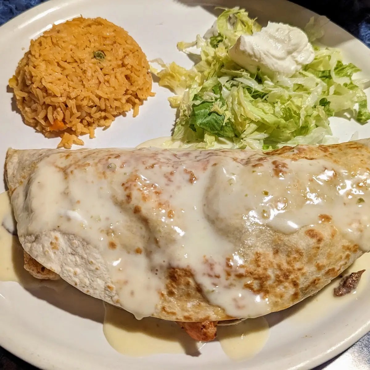 One Chile Relleno One Quesadilla and Rice