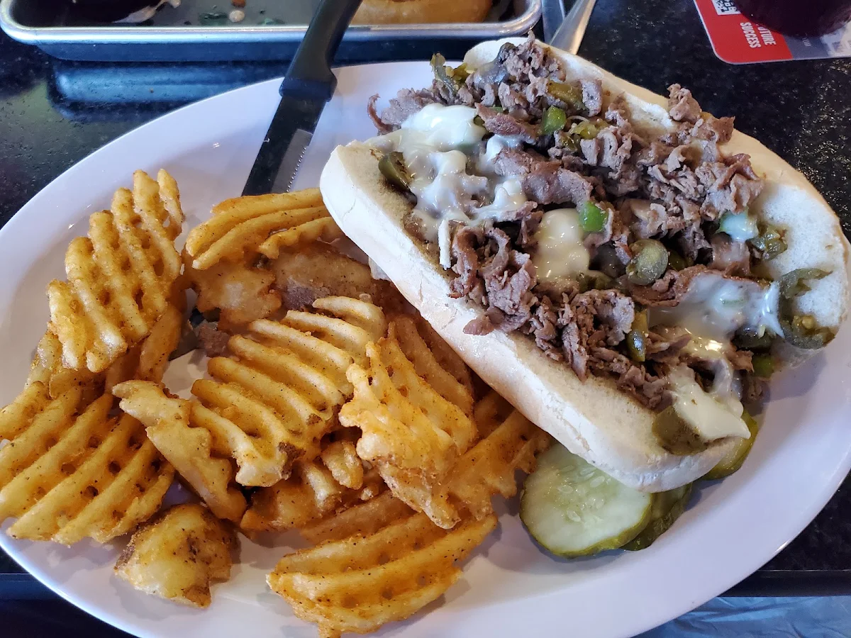 Philly Sandwich with Waffle Fries