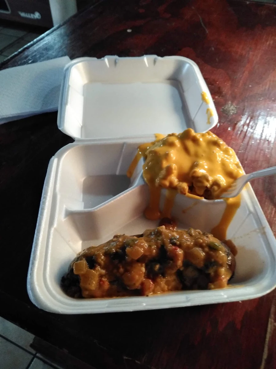 Crawfish Etouffee Boudin and Mac and Cheese