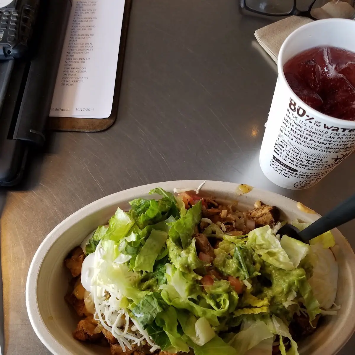 Chicken and Rice Bowl with Guacamole