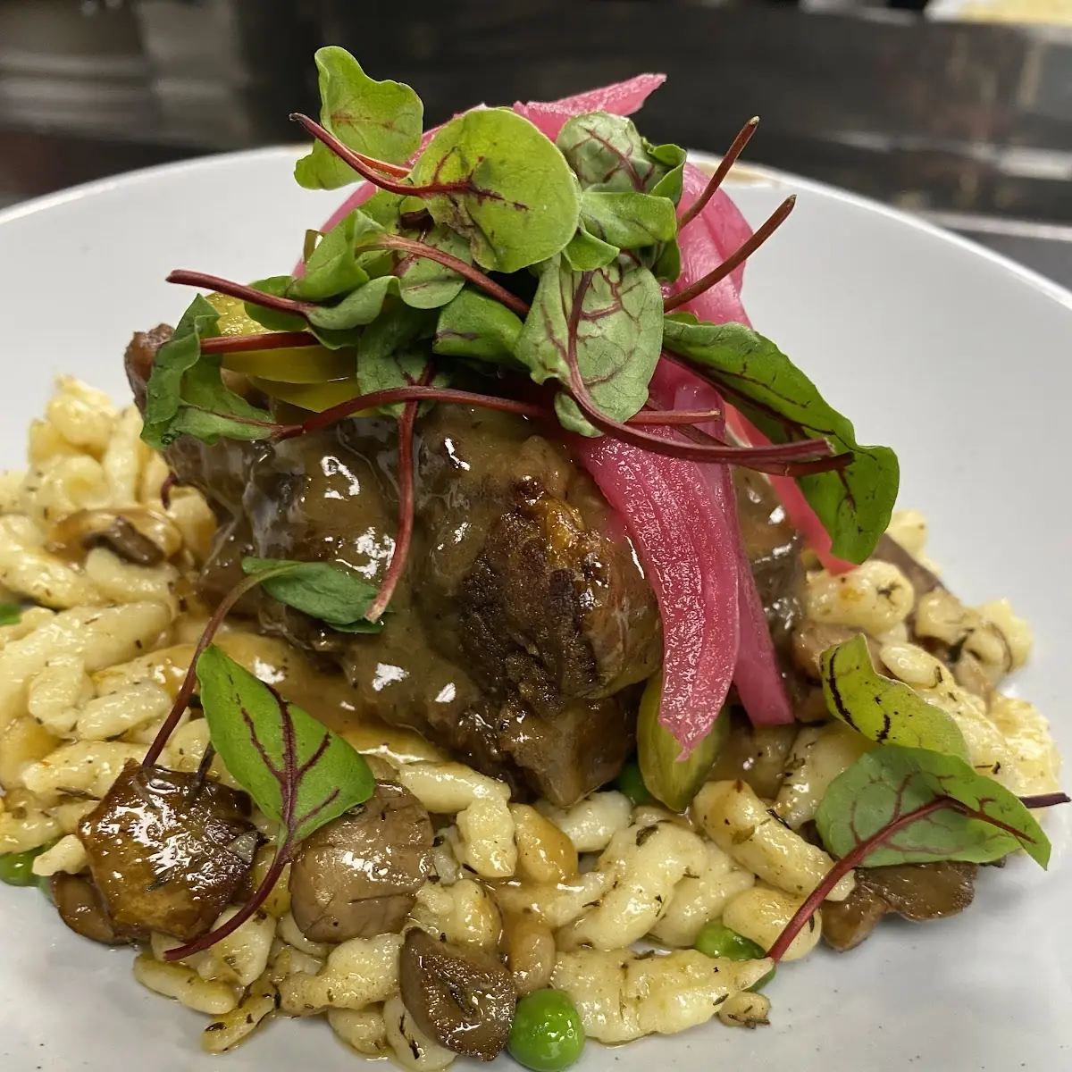 IPA Braised Pork Spatzle