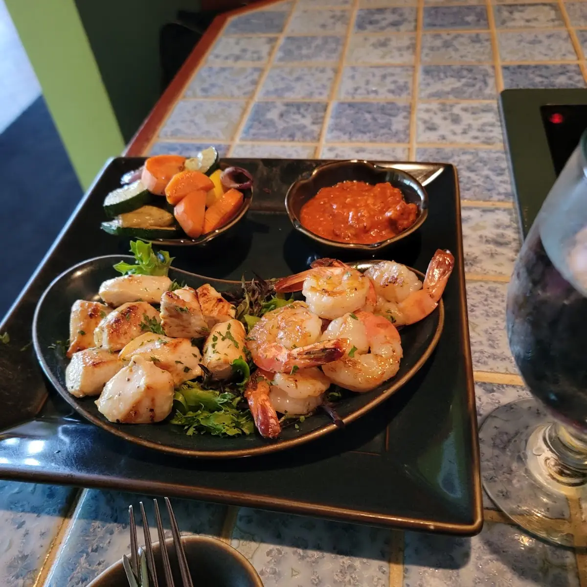 Grill Chicken and Shrimp