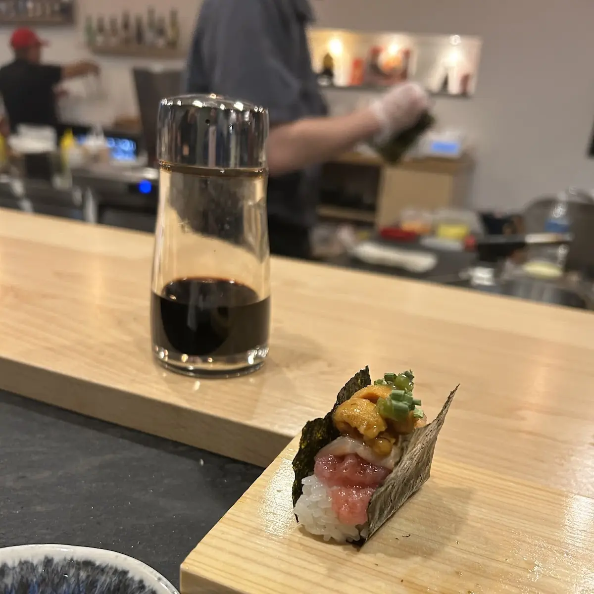 Uni and Salmon Nigiri