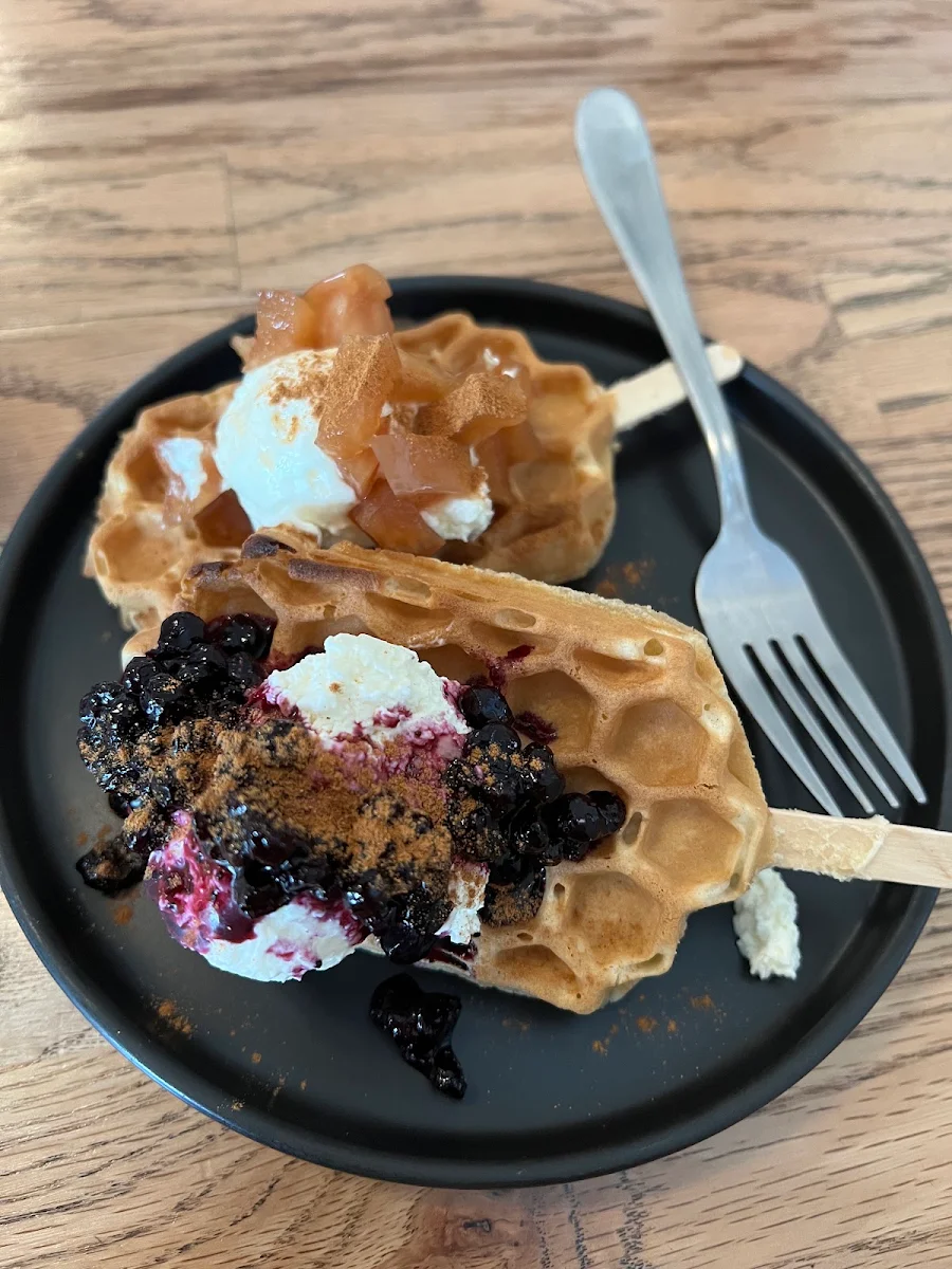 Cinnamon Blueberry and Apple Pie Waffles