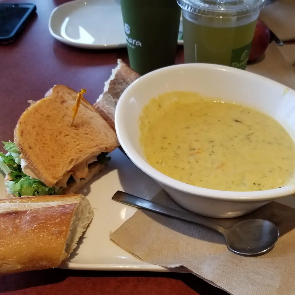 Turkey Bacon Bravo Sandwich with Broccoli Cheddar Soup
