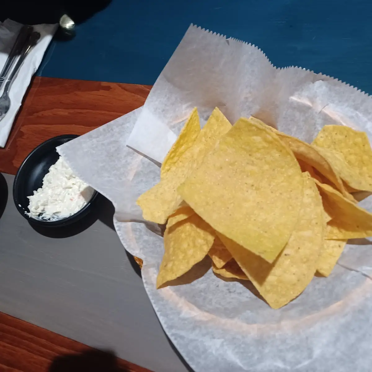 Homemade Tortilla Chips with Salsa and Queso
