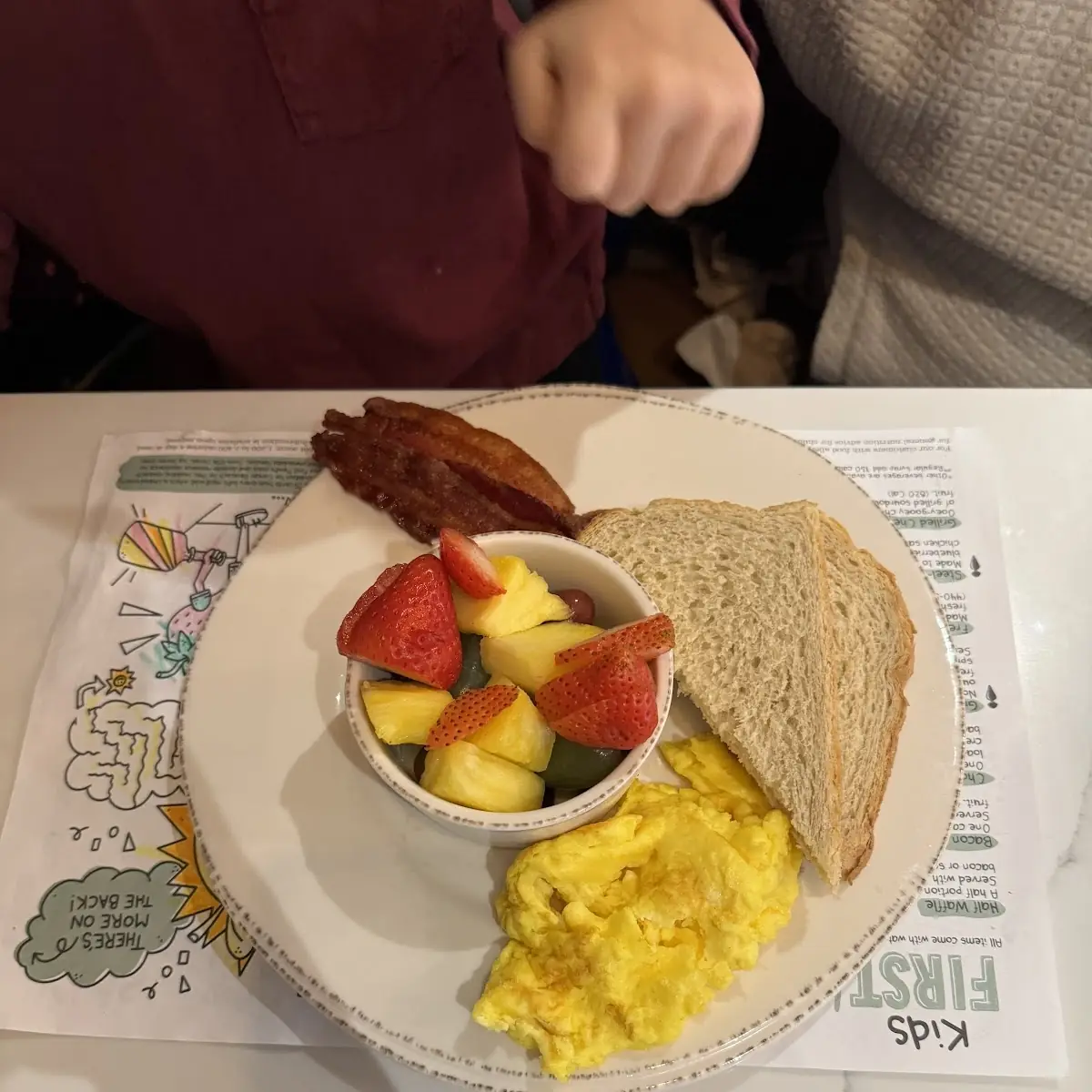 Scrambled Eggs with Fruit Cup