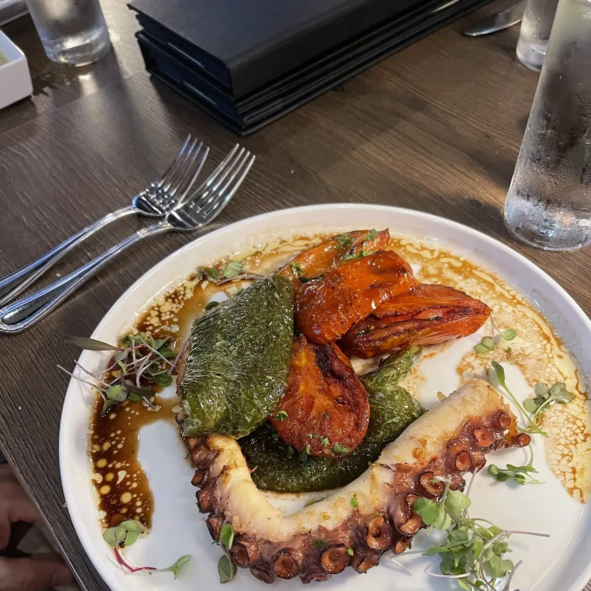 Grilled Octopus with Roasted Vegetables