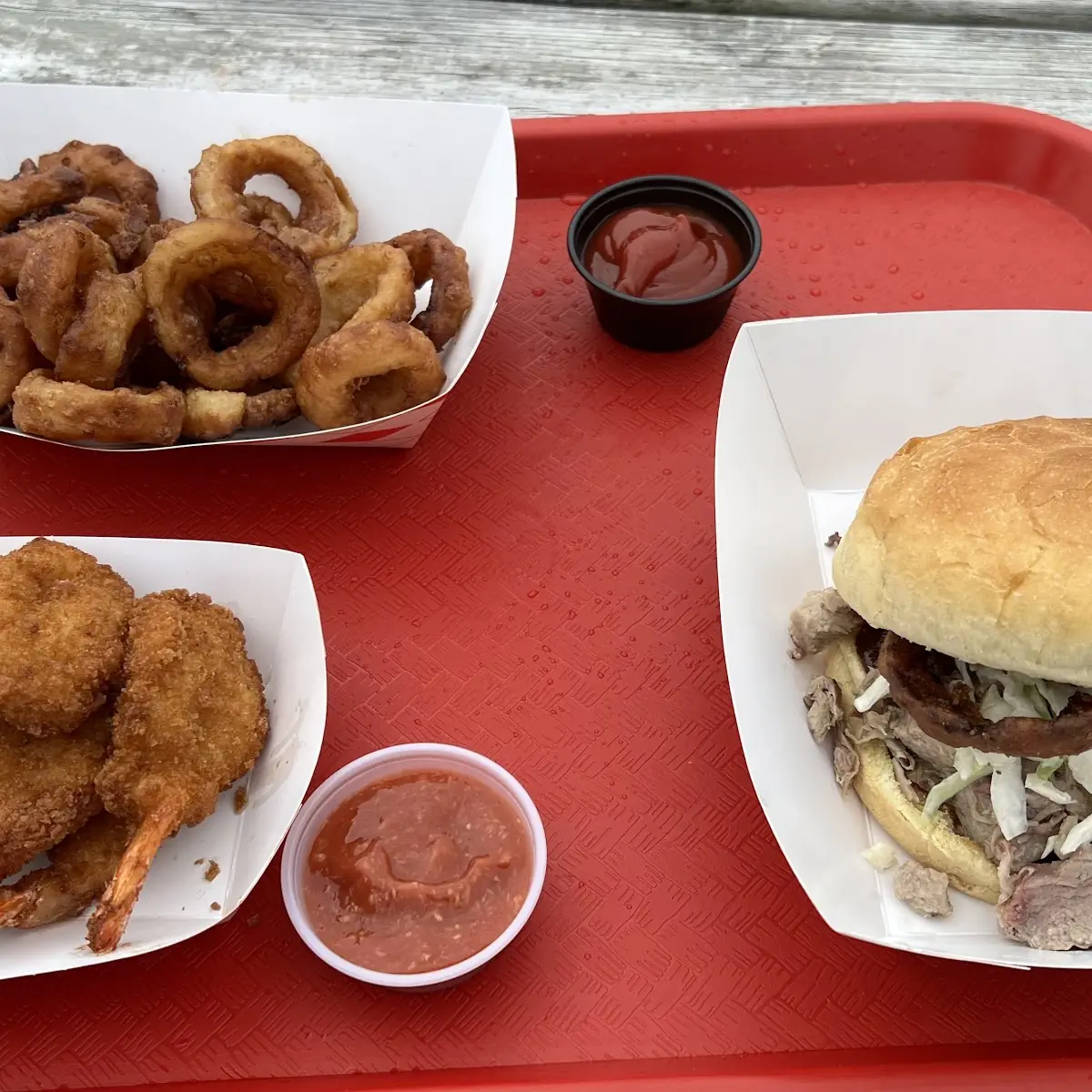Fried Shrimp and Brisket
