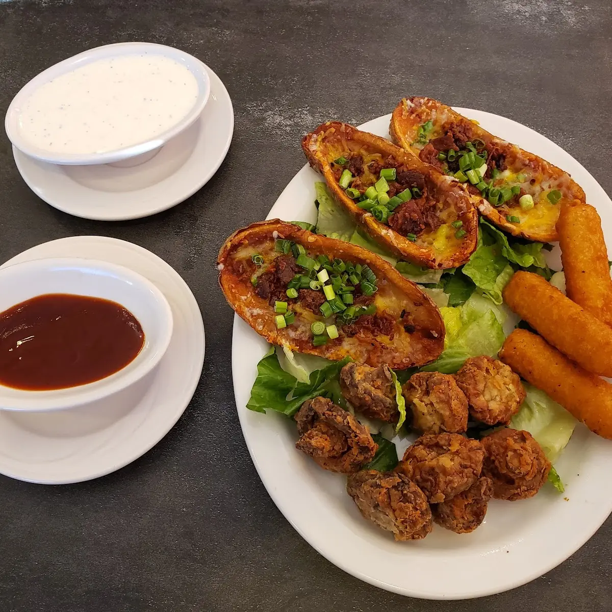 Fried Mushrooms Mozzarella Sticks Potato Skins