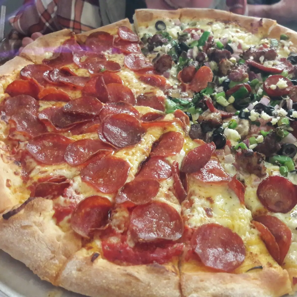 Half Pepperoni Half Combo Pizza