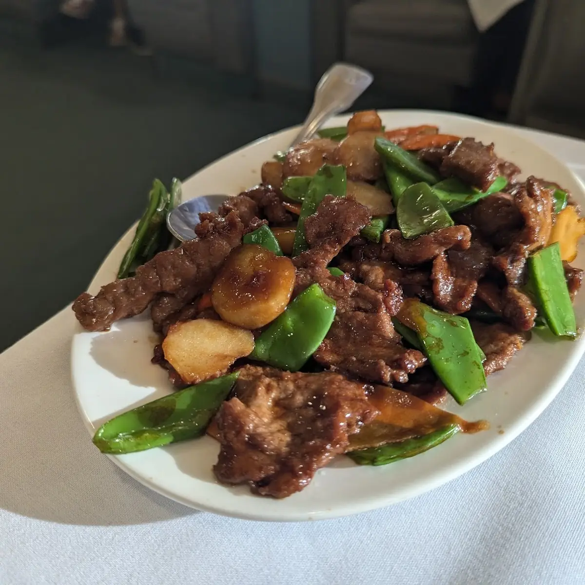 BBQ Pork with Snow Peas