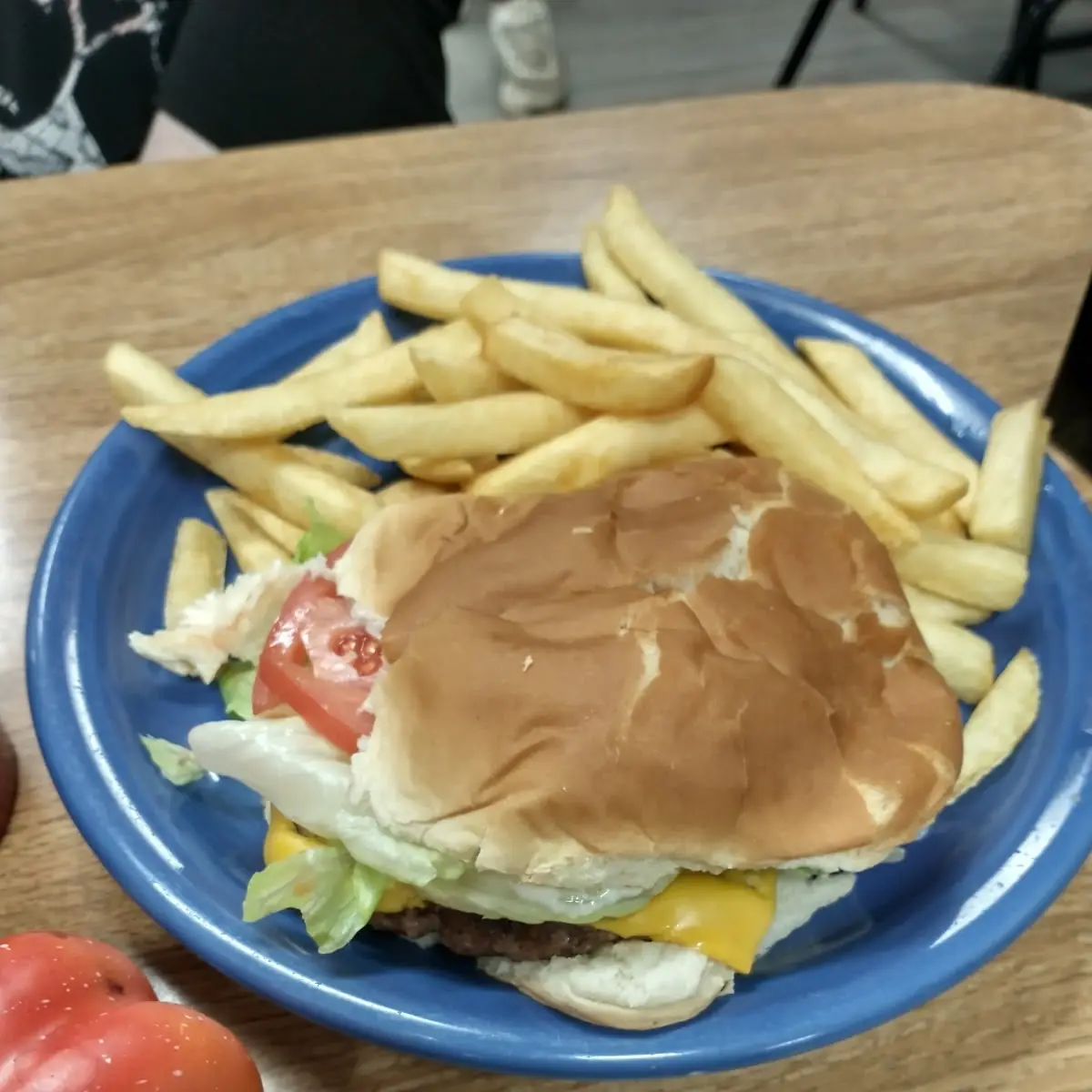 Cheese Burger and Fries