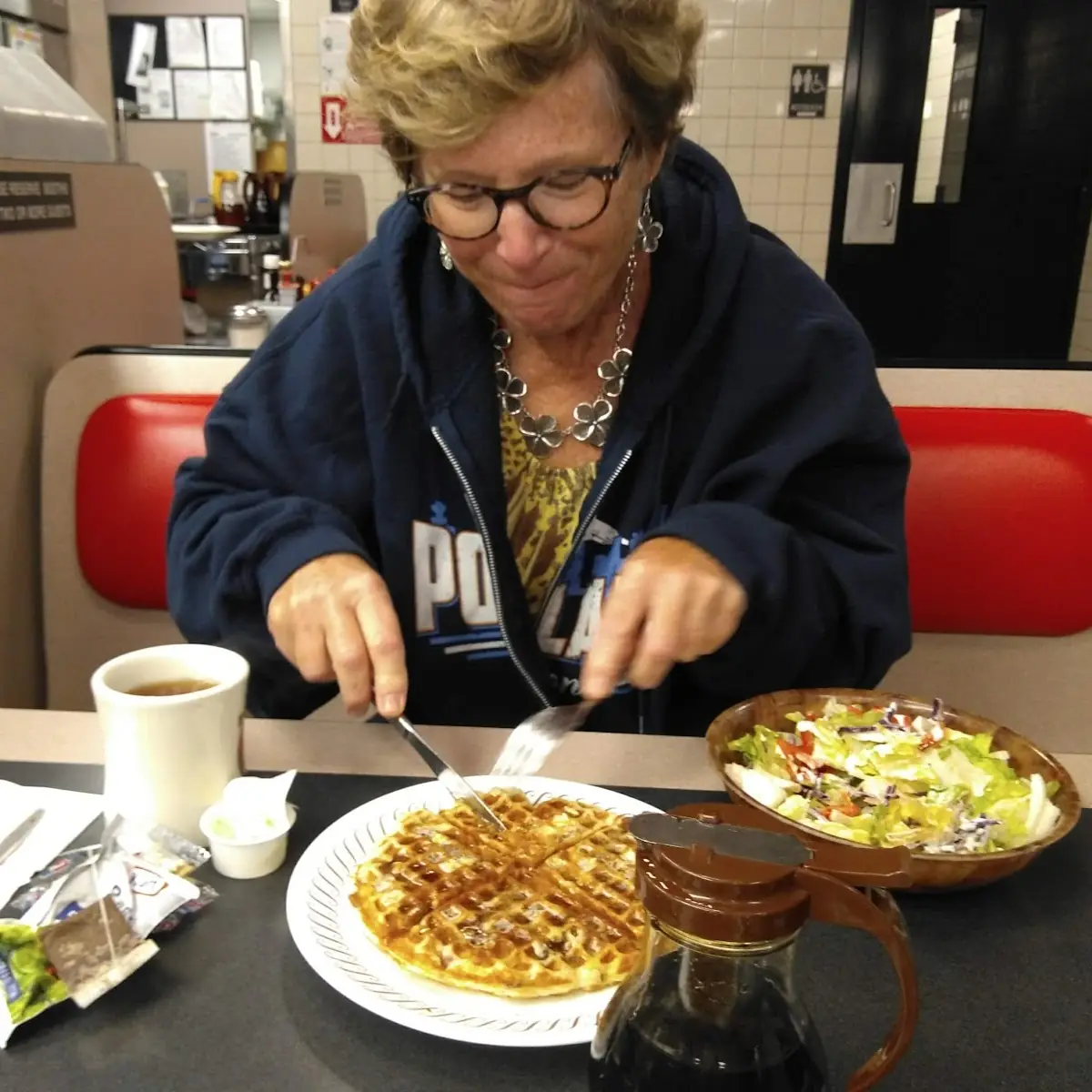 Waffle with a Side Salad