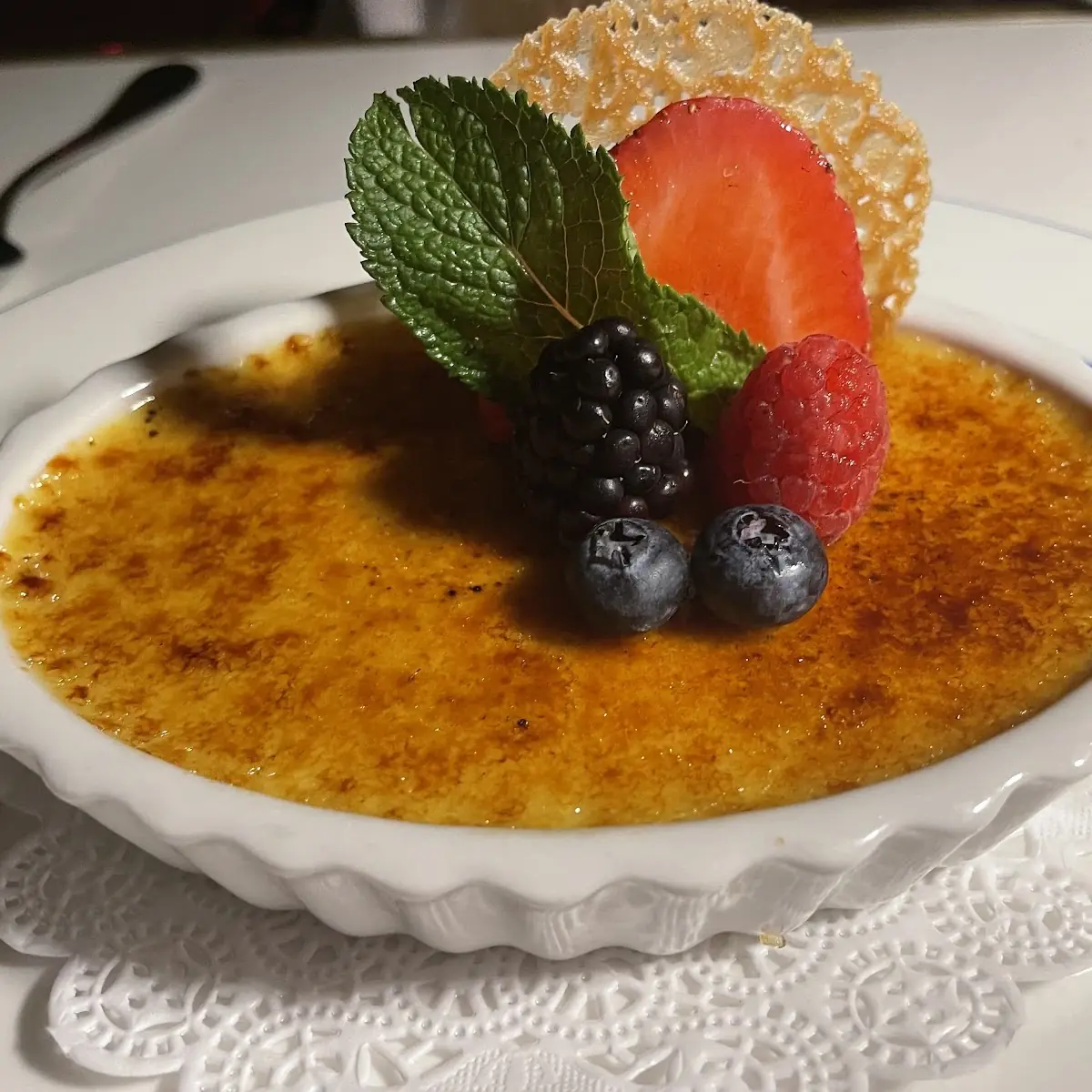 Crème Brûlée with Fresh Berries