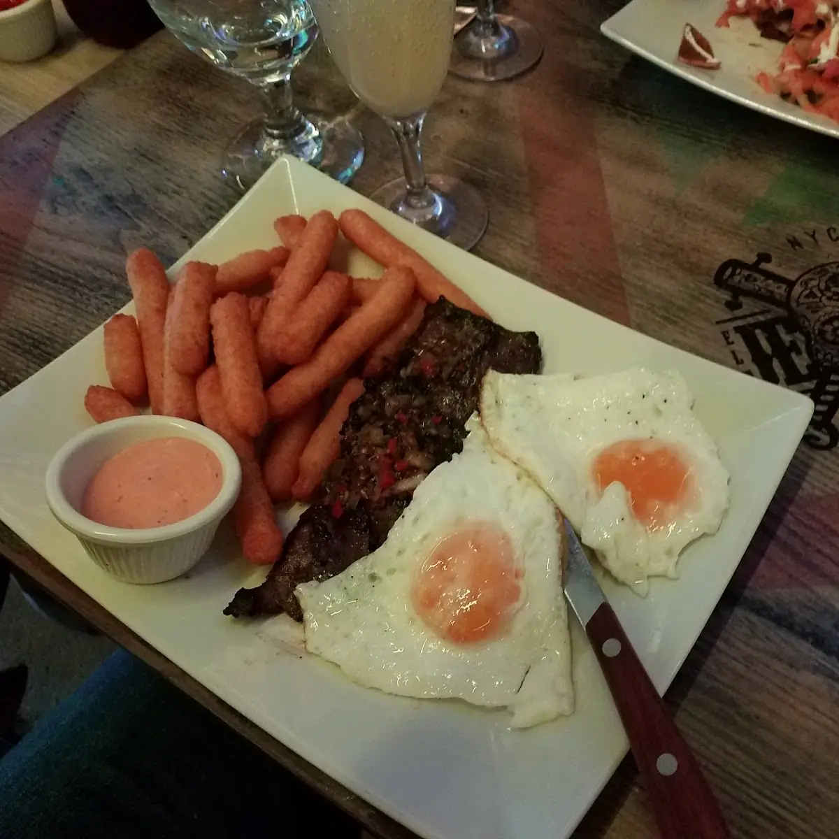 Fried Yuca Steak and Eggs