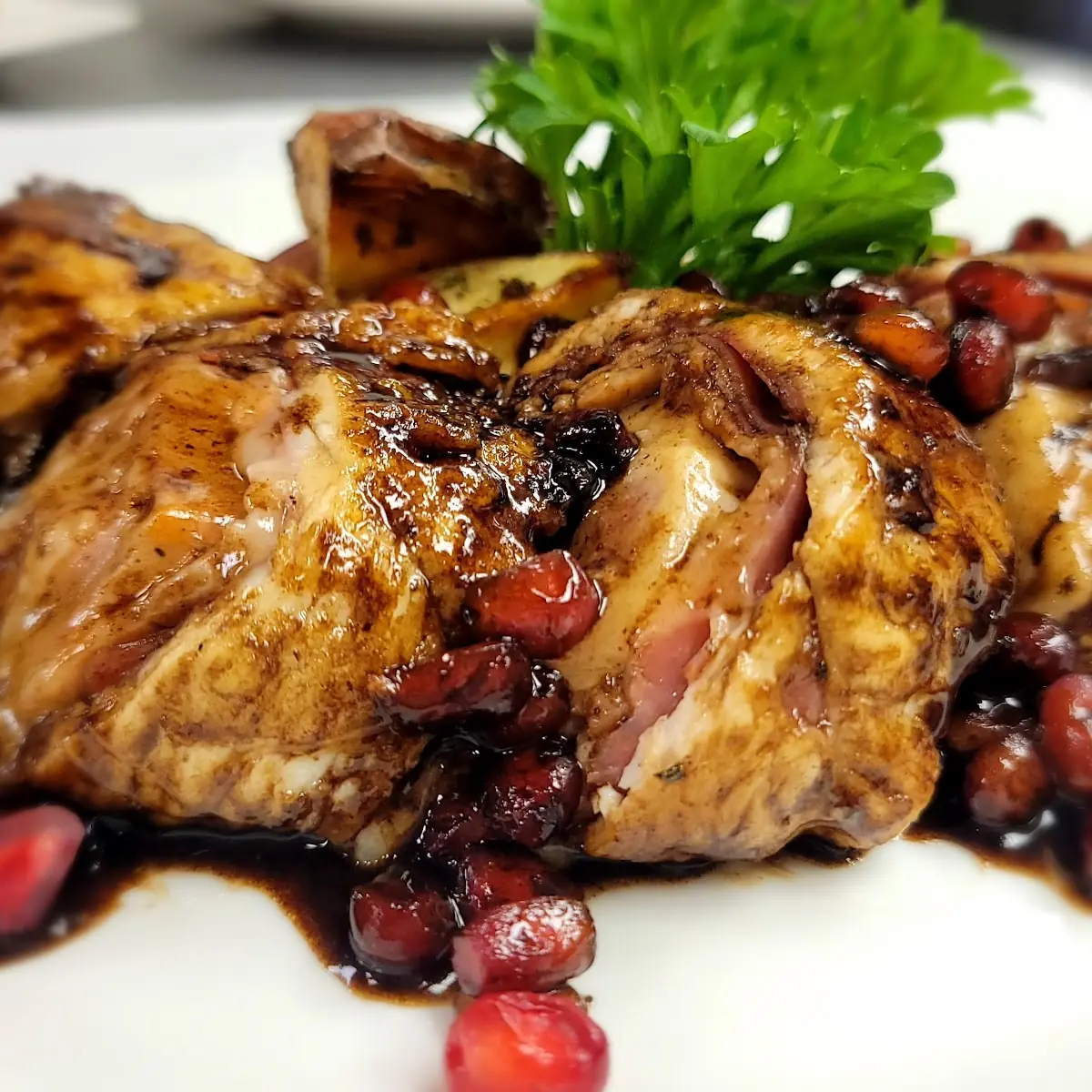 Pomegranate Balsamic Stuffed Chicken Breast