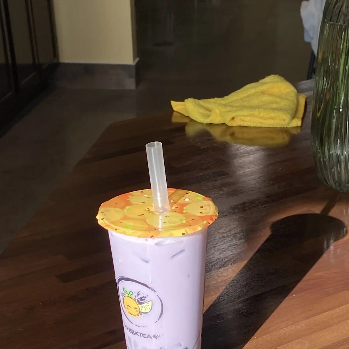 Taro Milk Tea with Lychee Jelly