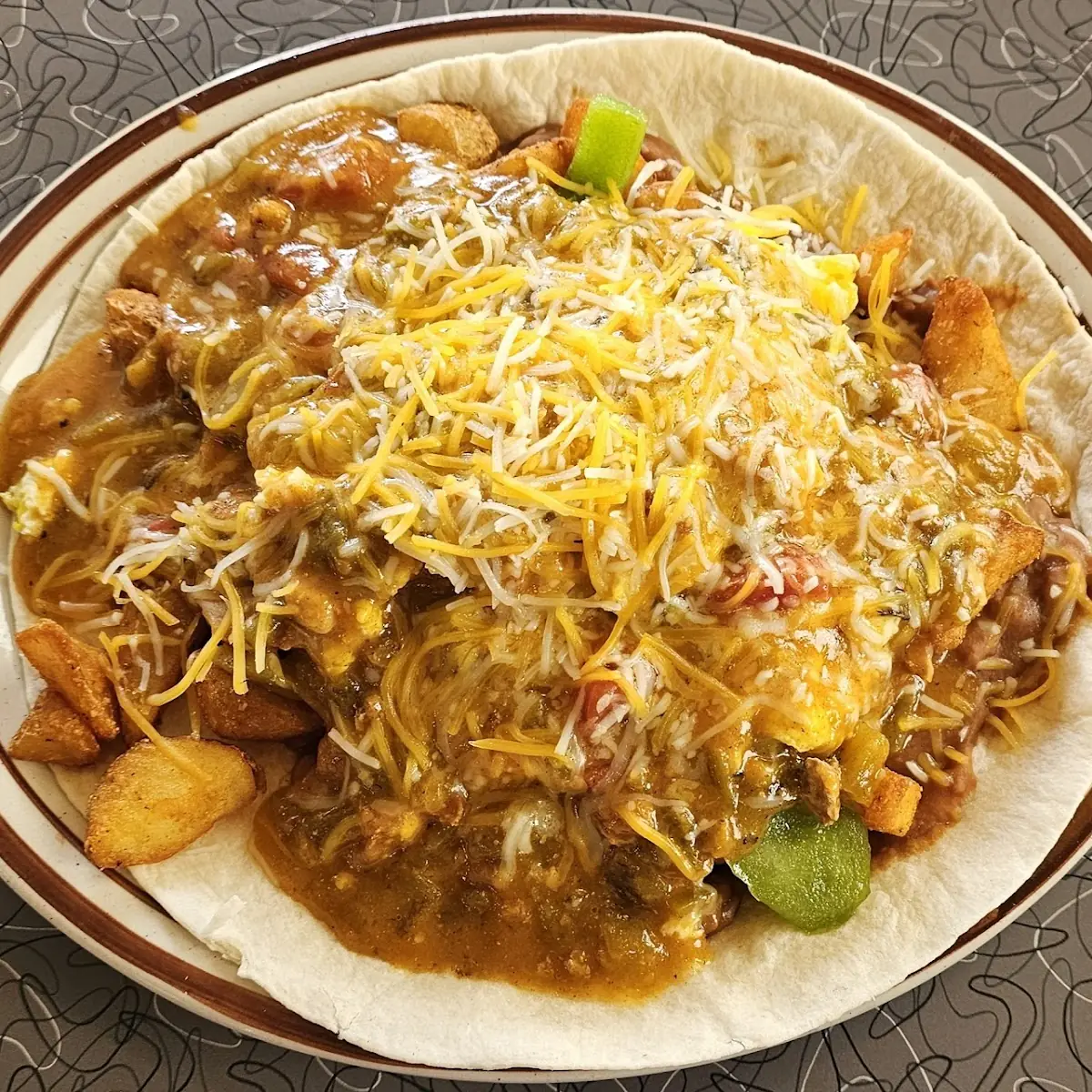 Nacho Taco Chips with Beans & Cheese Sauce
