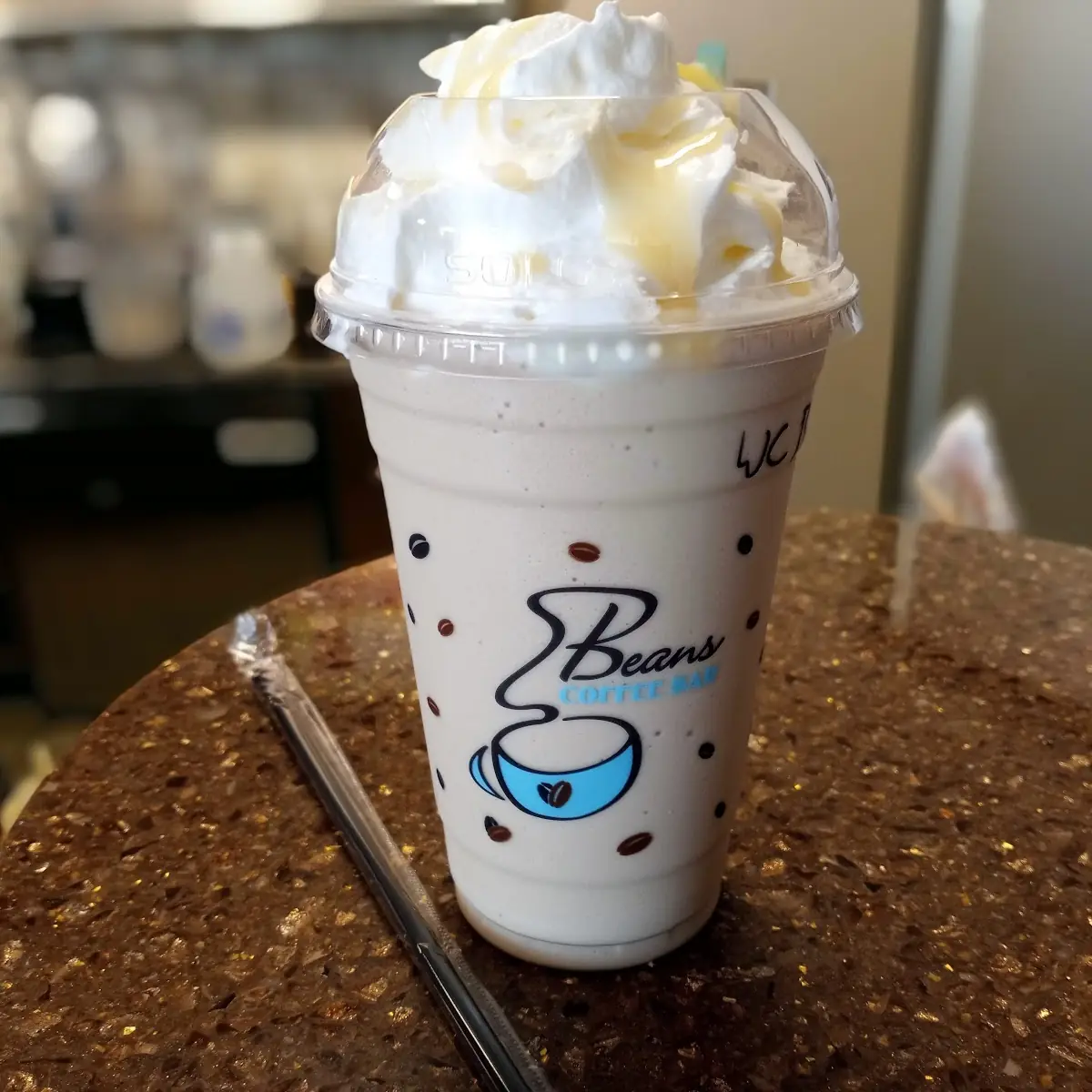 White Chocolate Mocha Minty with Whipped Cream and Carmel