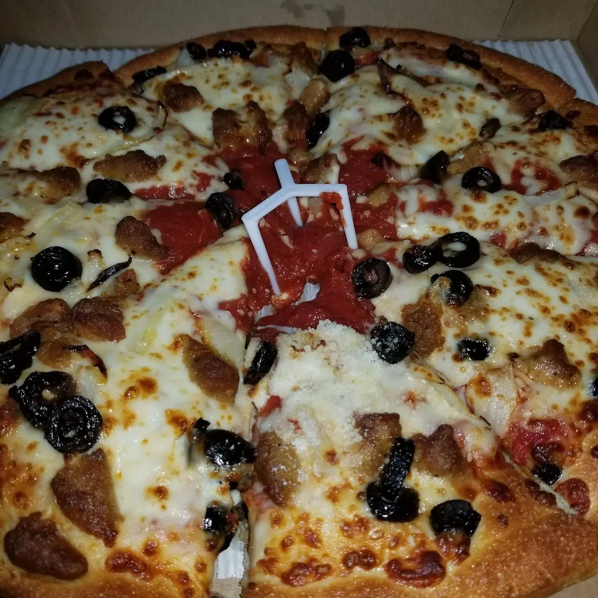 Thin Crust Cheese Black Olives Extra Sauce