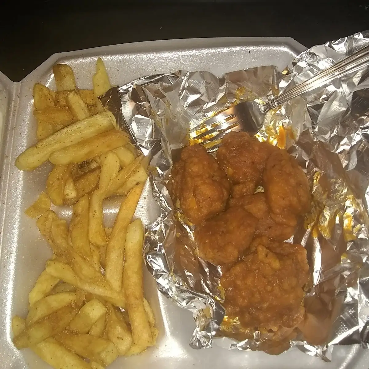 Ghost Sauce Boneless Wings and Fries