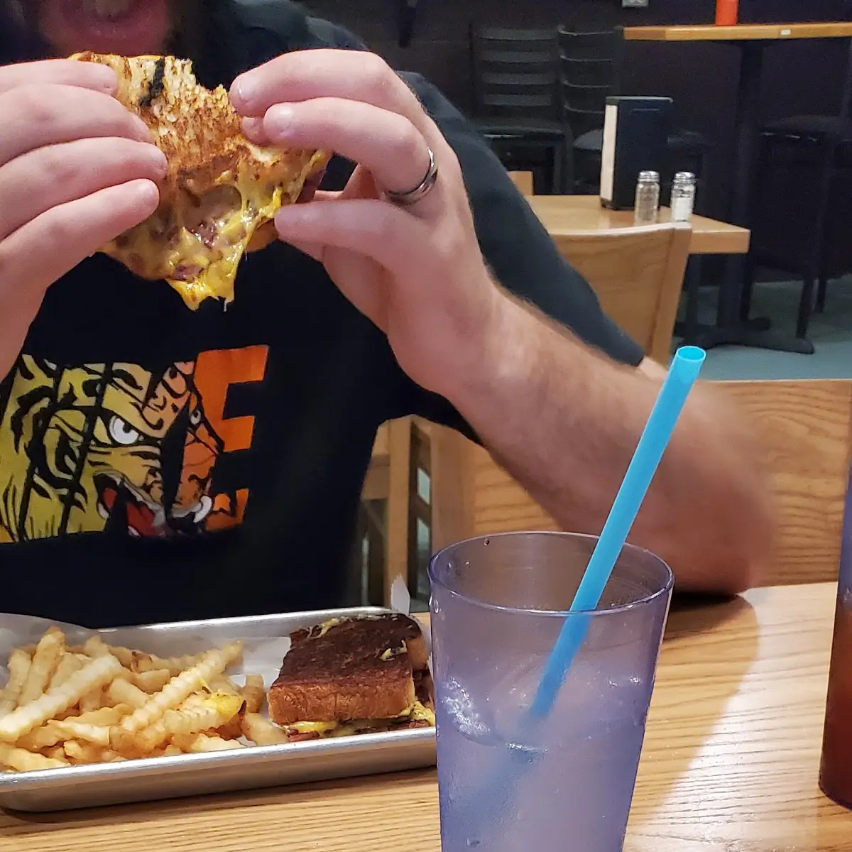Burger with Pimento Cheese and Fries