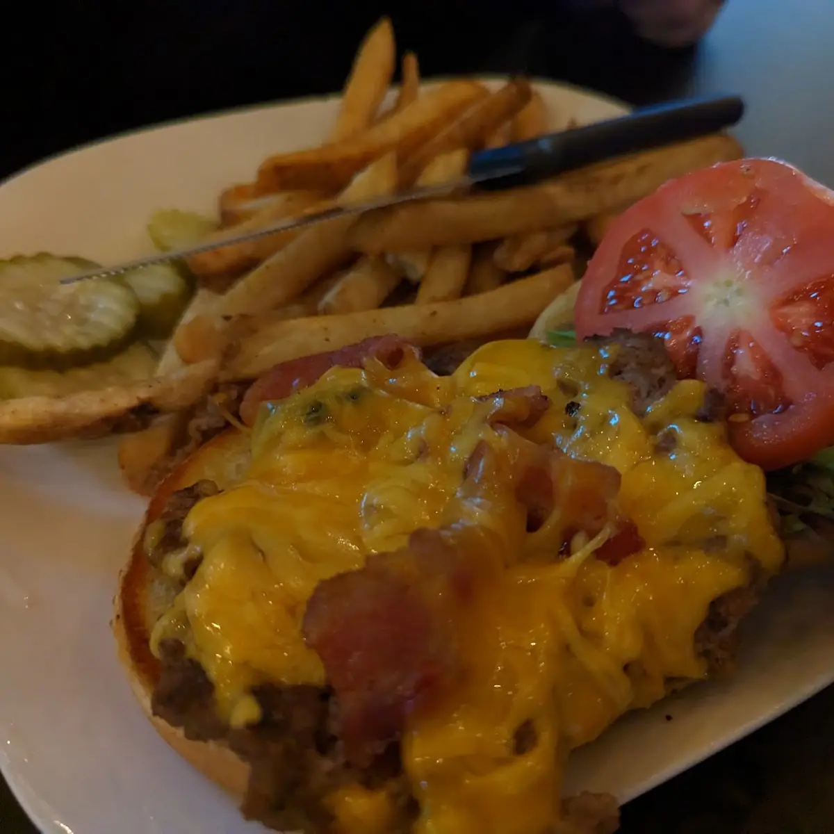 Bacon Cheeseburger and Fries