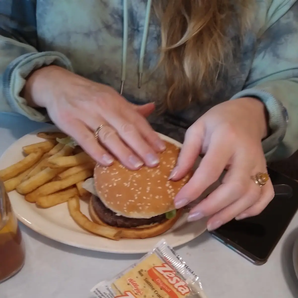 Cheese Burger and Fries