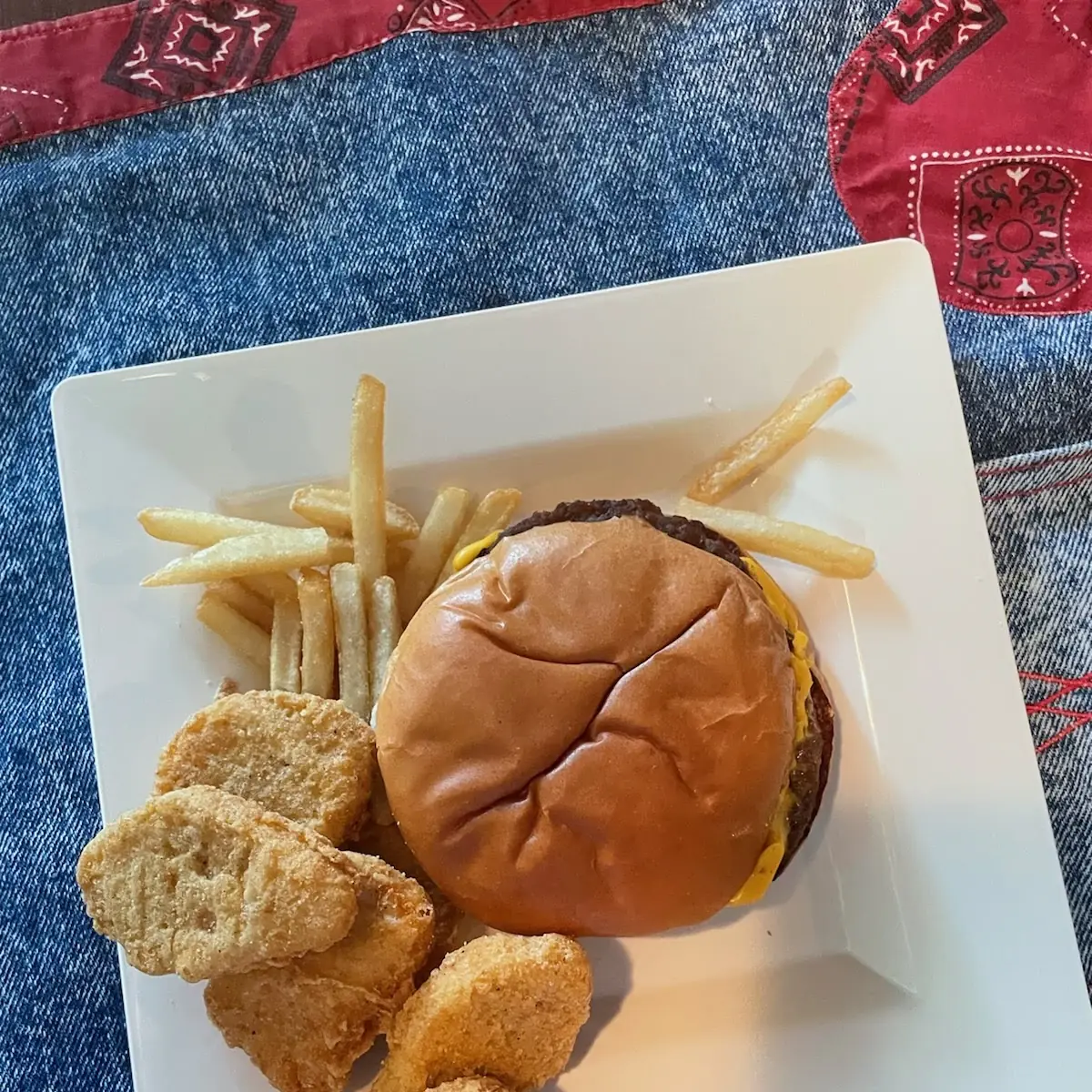 Chicken Nuggets and Double Cheeseburger