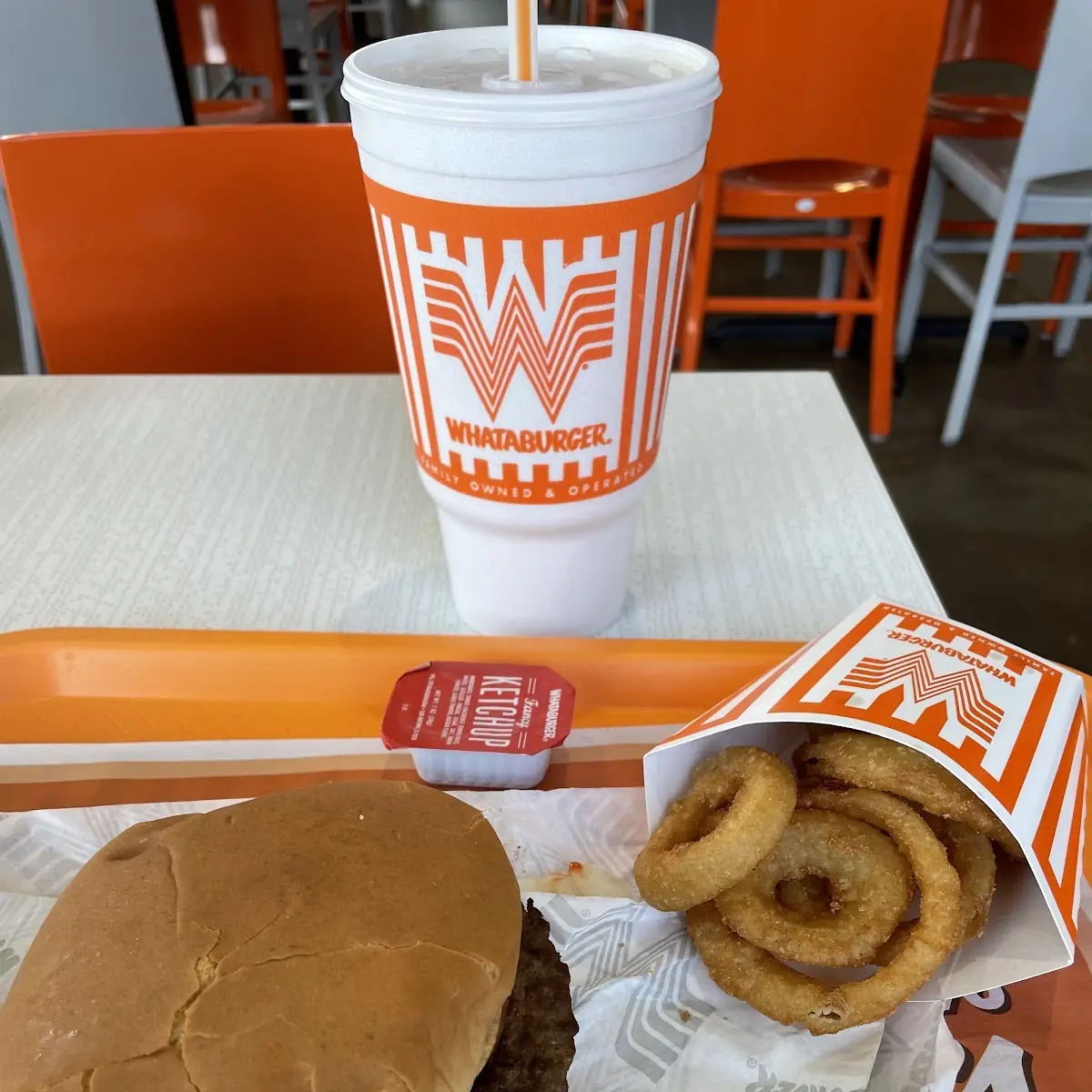 Double Hamburger & Onions Rings