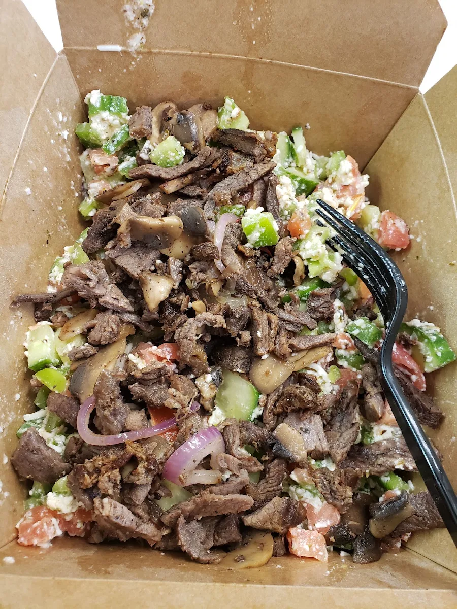 Greek Salad with Meat, Donair On The Run