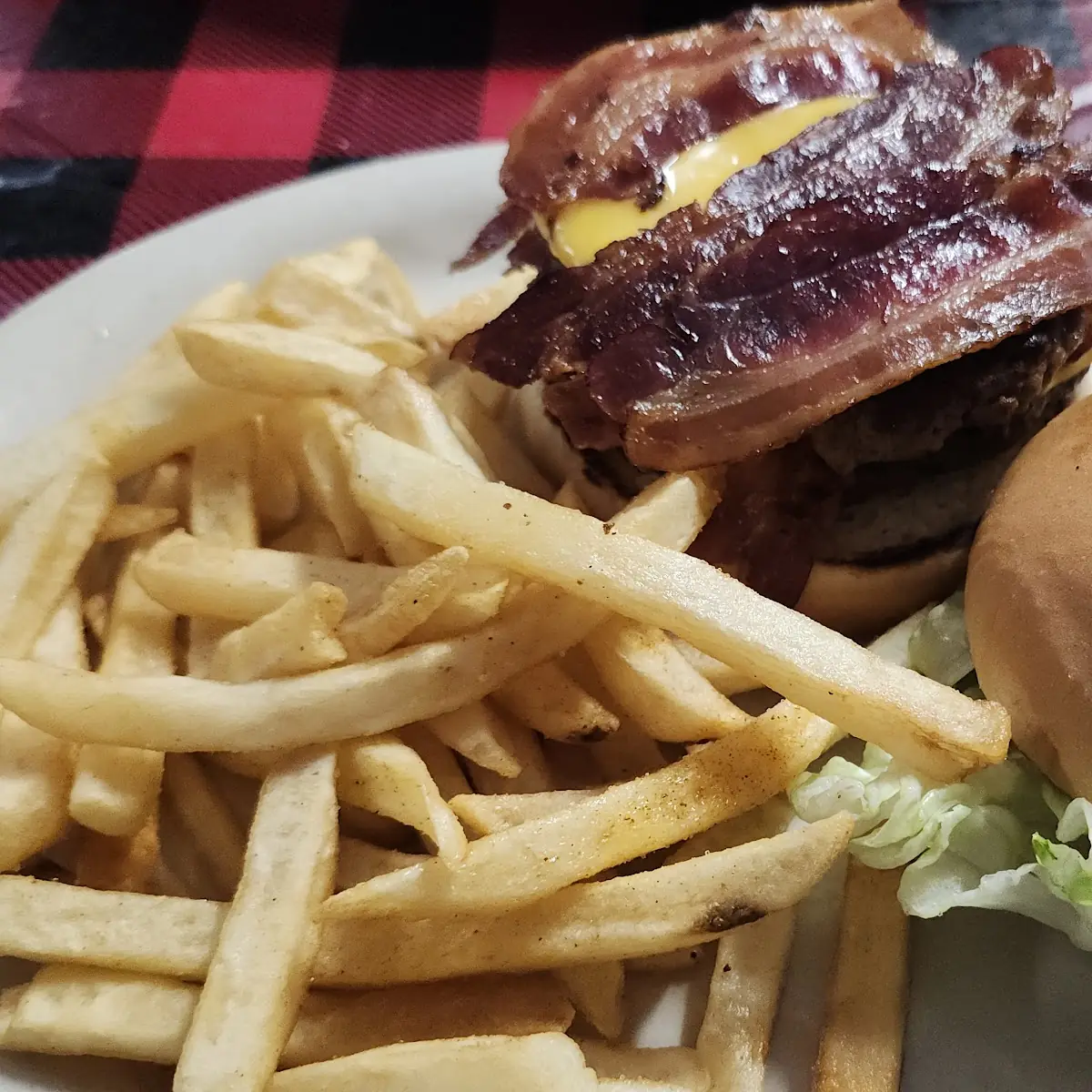 Bacon Double Cheeseburger and Fries