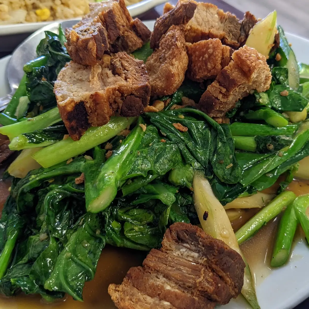 Chinese Broccoli with Crispy Pork Belly