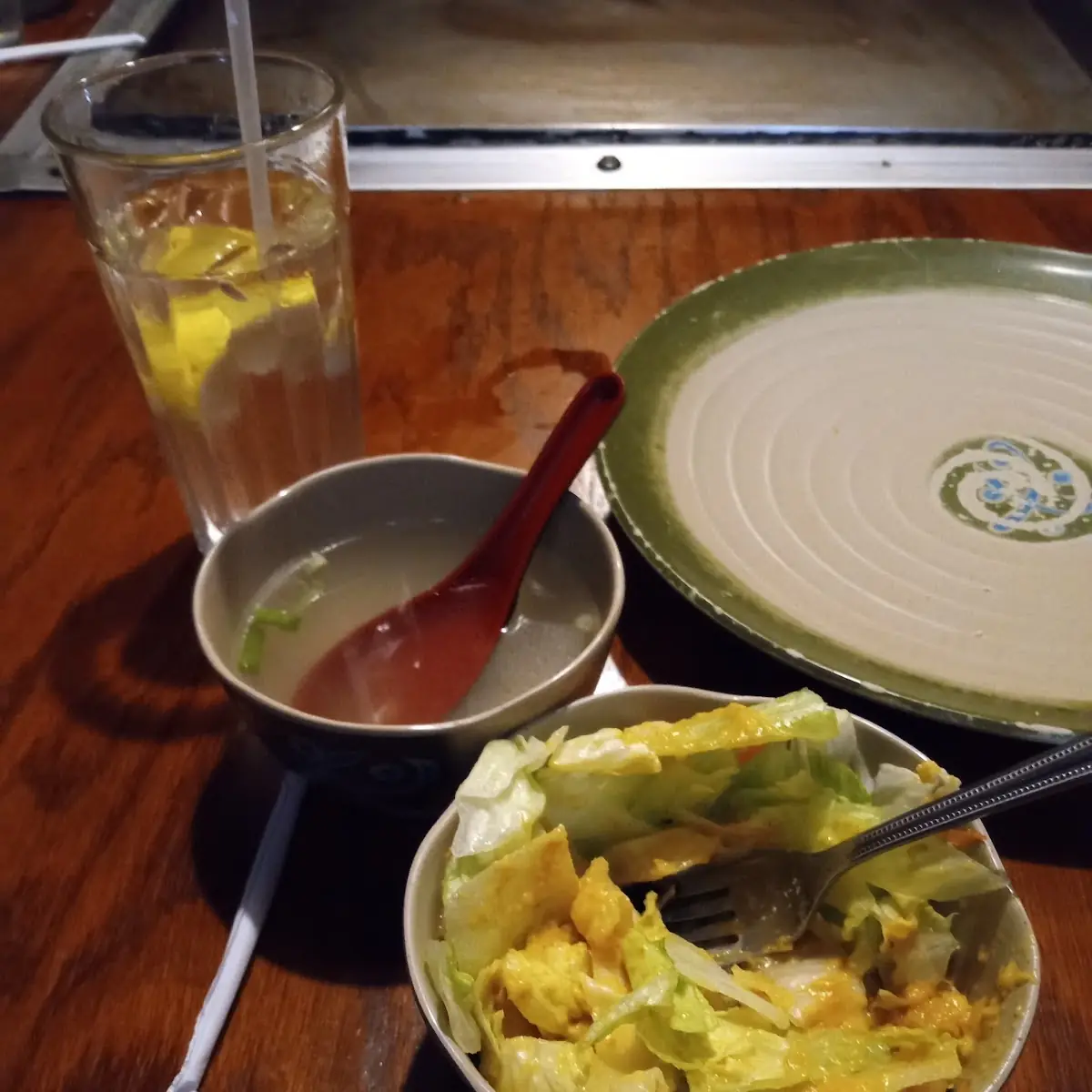 Soup and Salad with Ginger Dressing